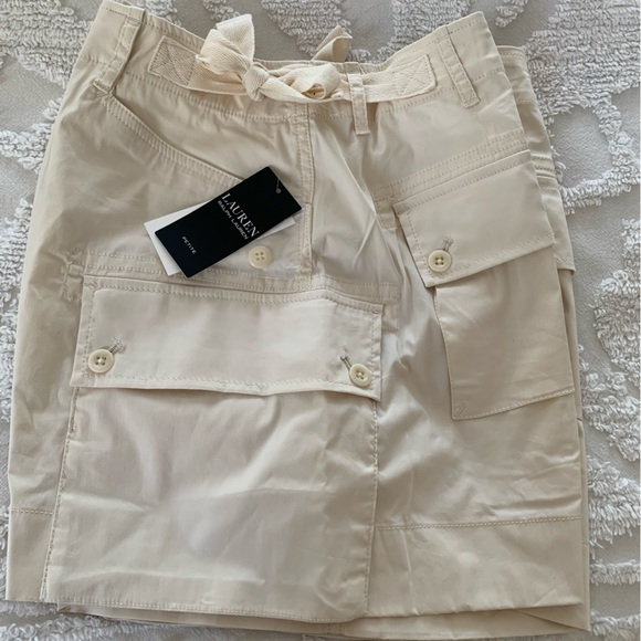 NWT Ralph Lauren Shorts: Cream Color, Front & Back Pockets, Waist Ties, 8P - Picture 9 of 14